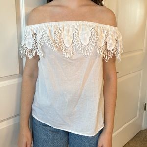 Merona White Off The Shoulder Top